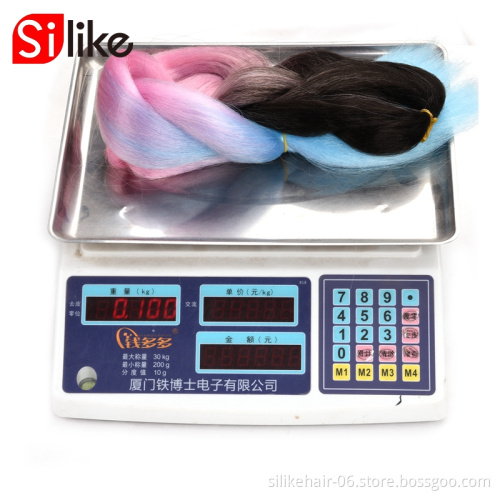 Silike X-pression Synthetic Jumbo Braiding Hair Bulk  Extensions 24" 100g Synthetic Fiber Hair Braiding Crochet Extension Hair